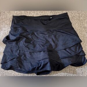 Black Layered Sport  Skort